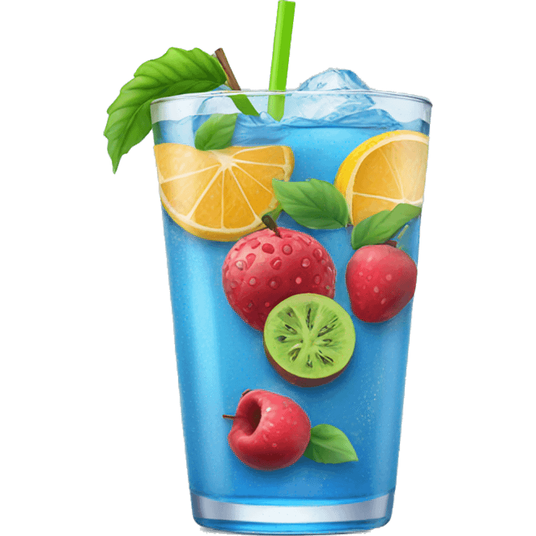 drink blue with fruit emoji