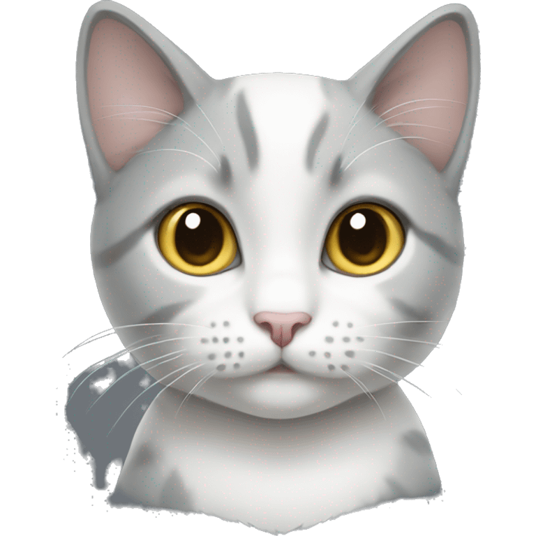 grey-white pretty cat emoji