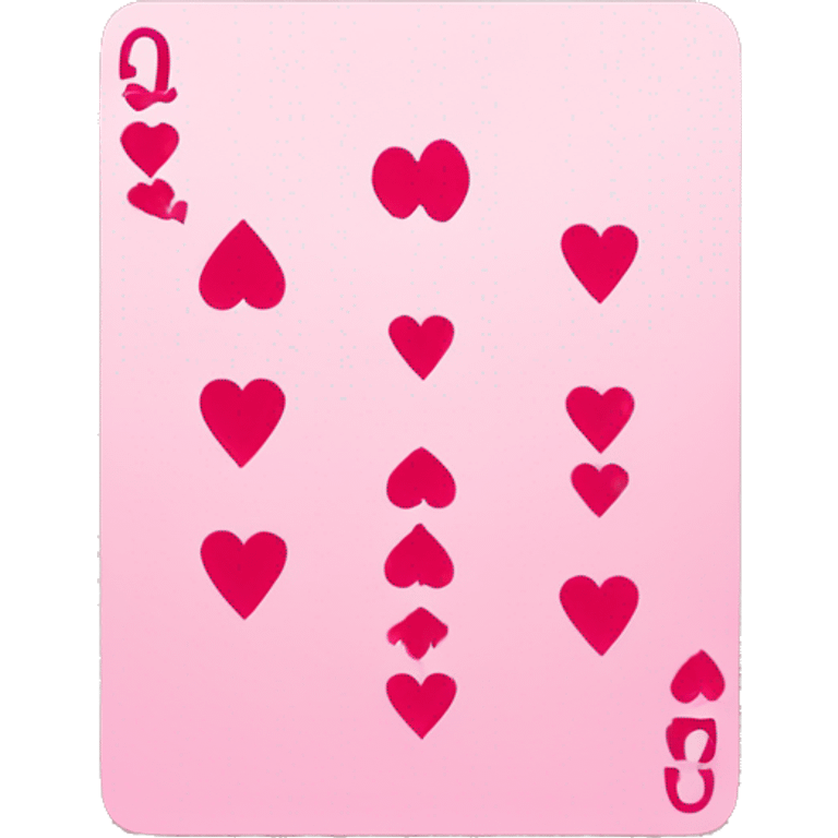 Pink 6 of hearts card emoji