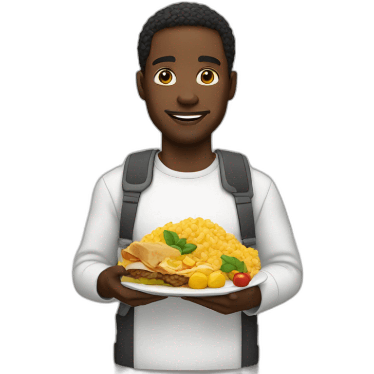 black man with food emoji