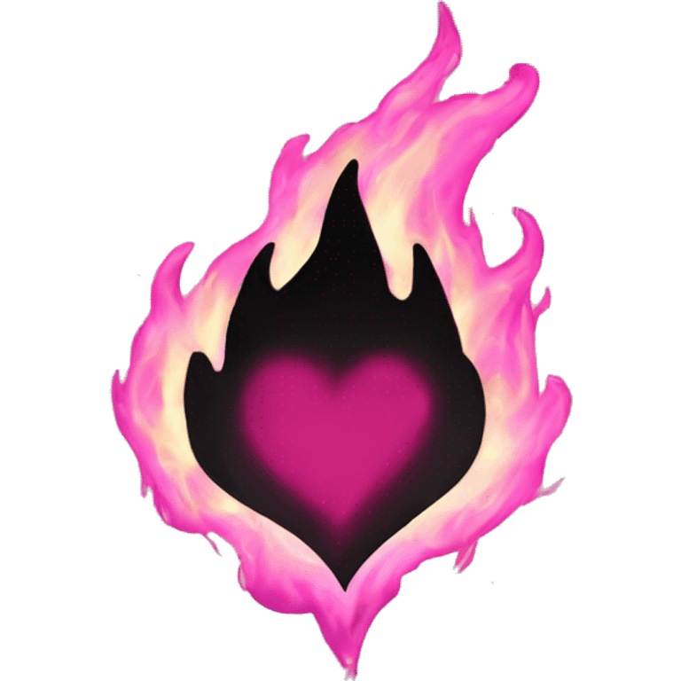 black heart pink flame emoji