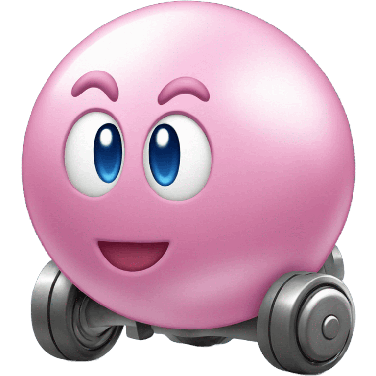 Metal Kirby ball with wheels emoji