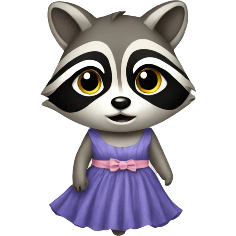 Raccoon wearing a dress emoji