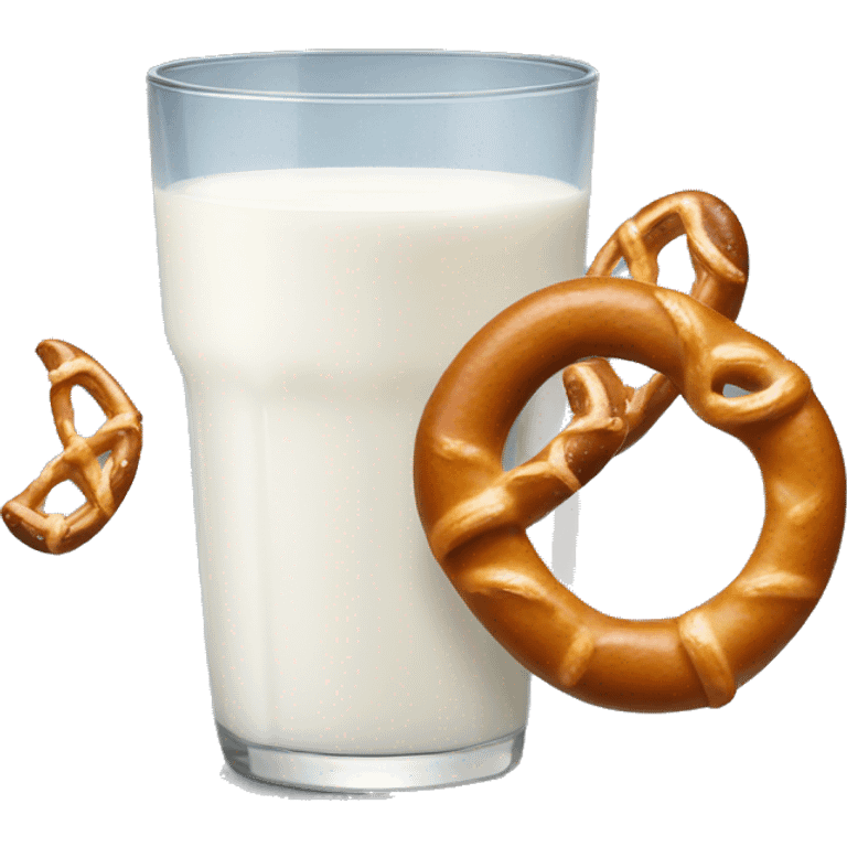 A glass of milk with a pretzel emoji