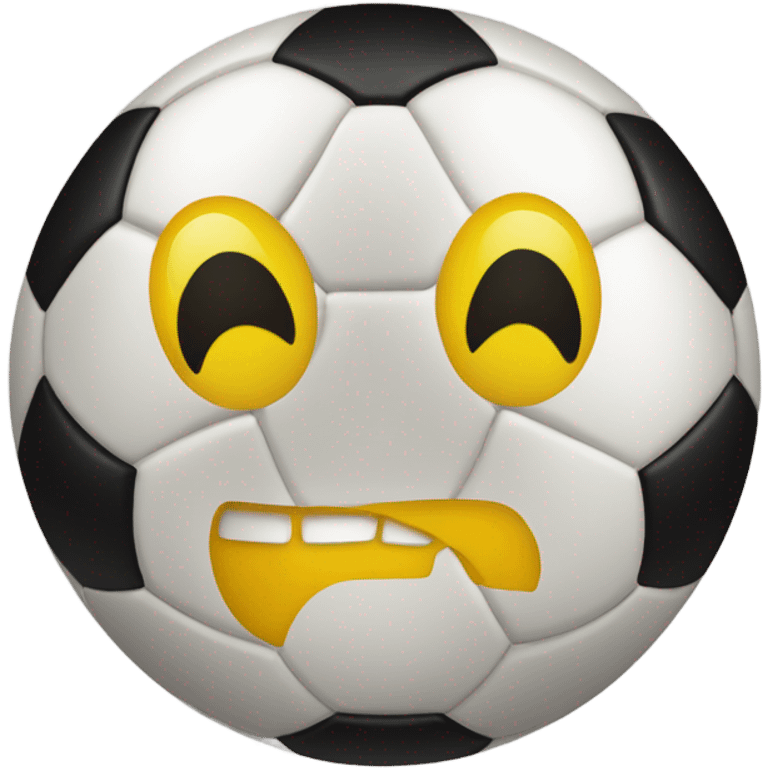 soccer ball with smiley face emoji