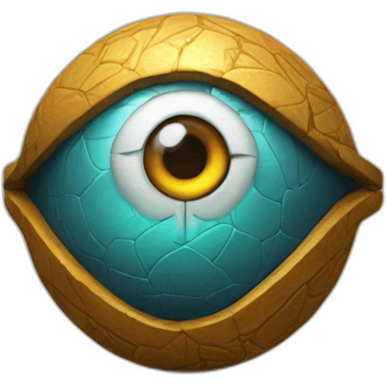 3d sphere with a cartoon Pillager skin texture with Eye of Horus emoji