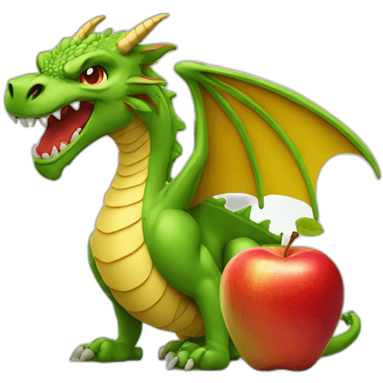 Apple with dragon emoji