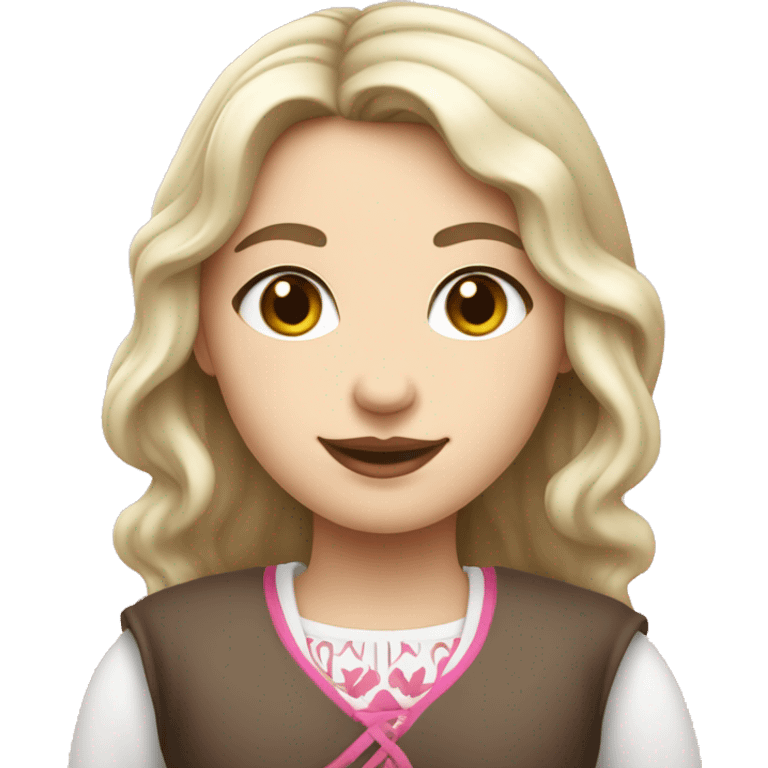 smiling slavic girl with white skin and pink lips emoji