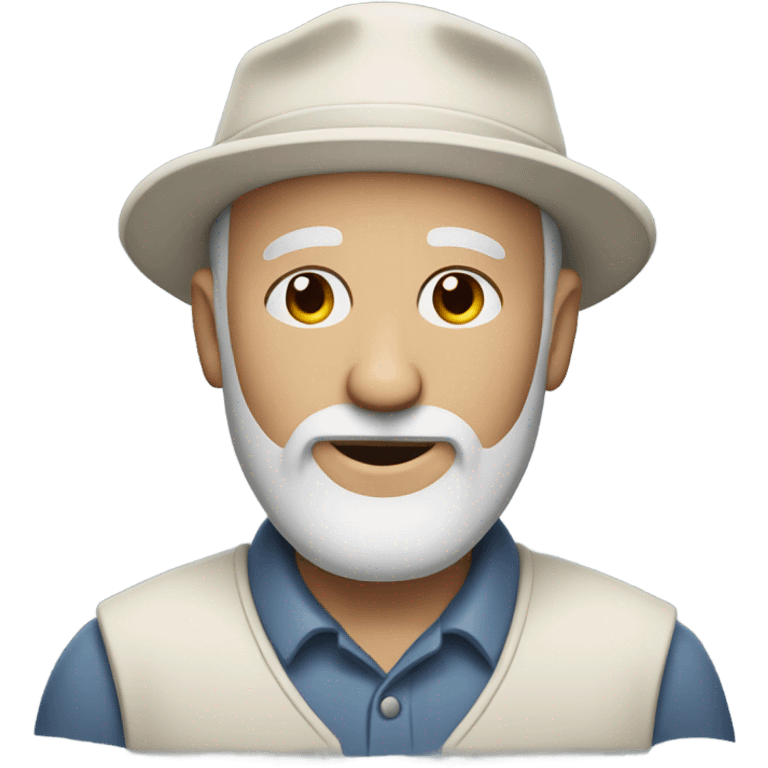 Old bald guy with beard and backwards hat emoji