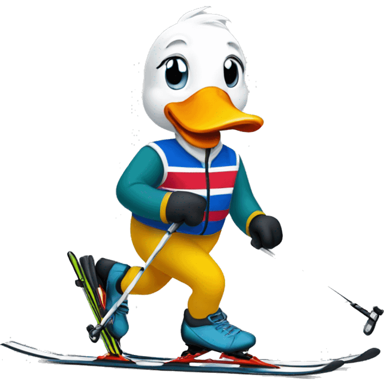 Duck Nordic skiing emoji