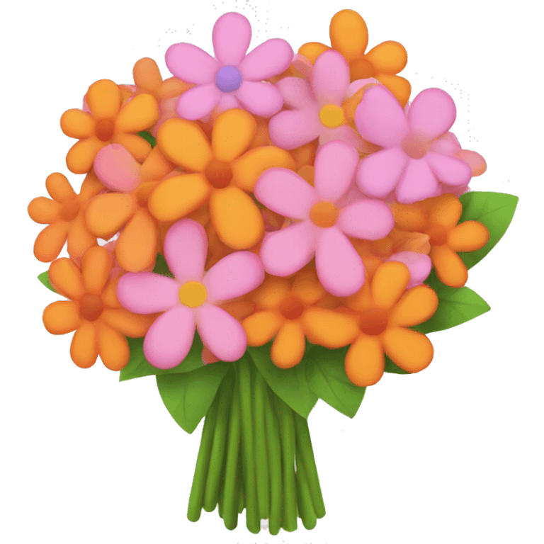 a flower bouquet with the colors of pink and orange  emoji