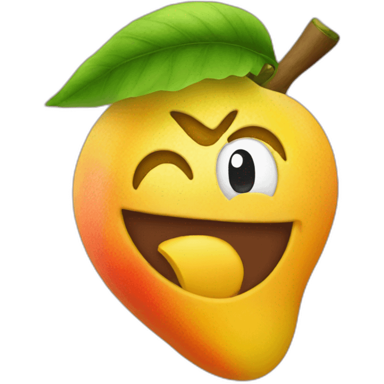 Mario face in a mango emoji