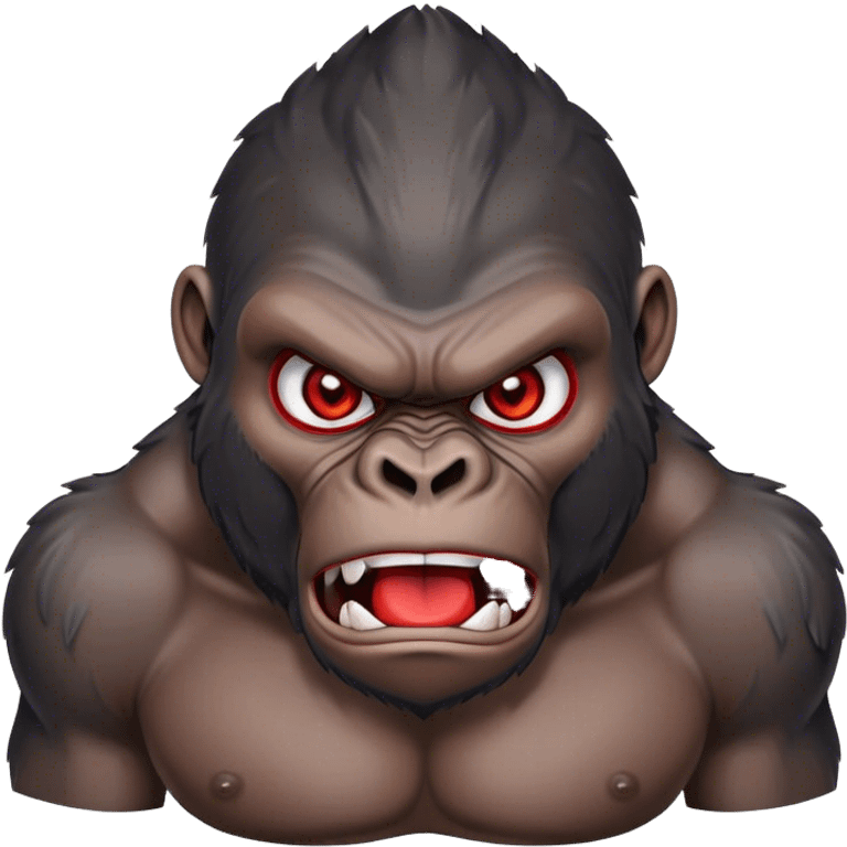 angry looking gorilla red eyes and abs emoji