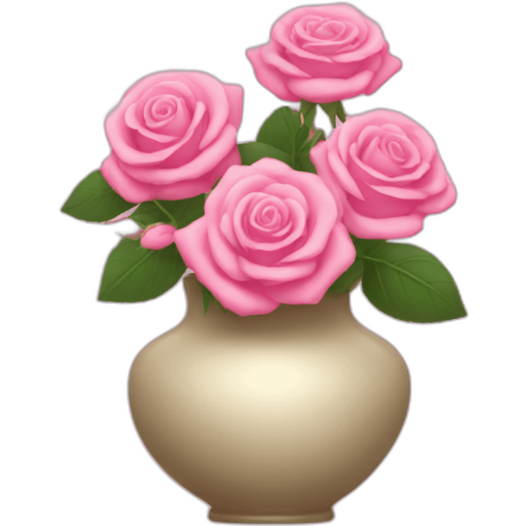 vase with pink roses emoji