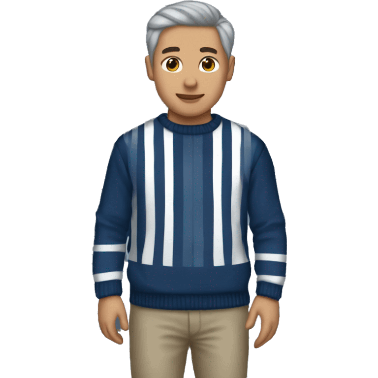 dark blue and white striped sweater emoji