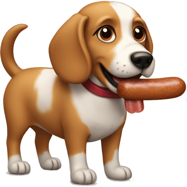 dog with sausage  emoji