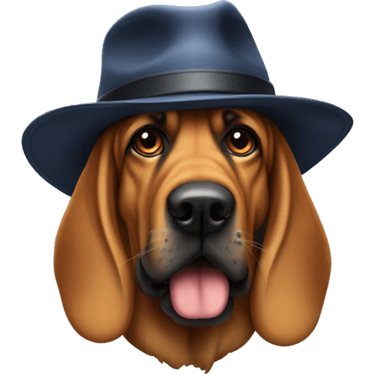 Bloodhound with detective hat emoji