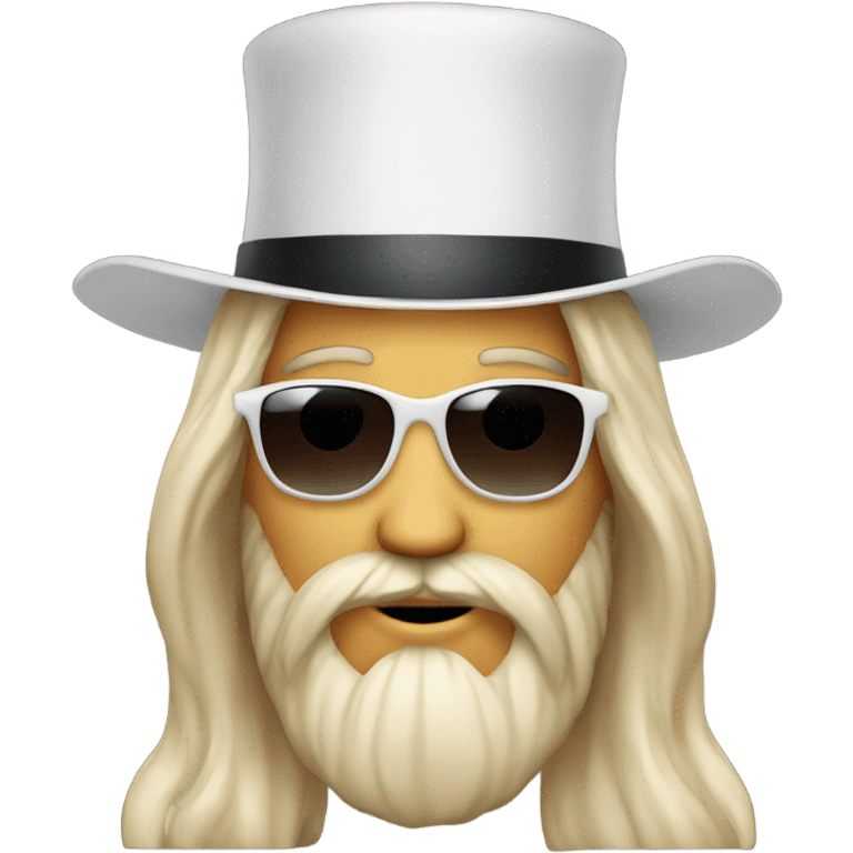 Jesus with top hat and sunglasses emoji