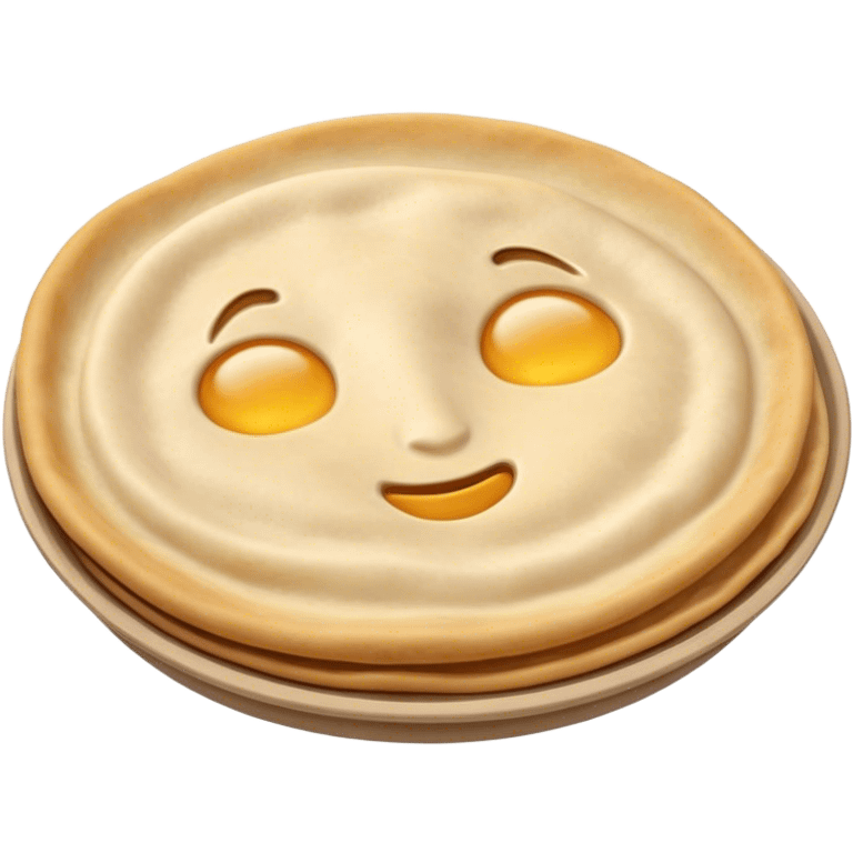 Cinematic Realistic Roti Dish Emoji, showcasing freshly made flatbread rendered with lifelike detail and warm natural lighting. emoji