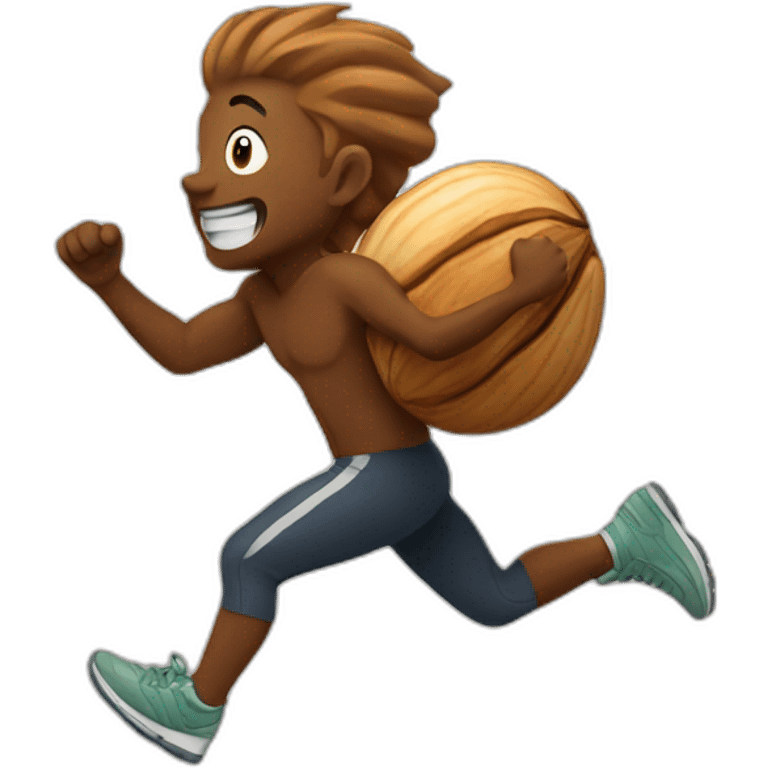 Hazelnut running emoji