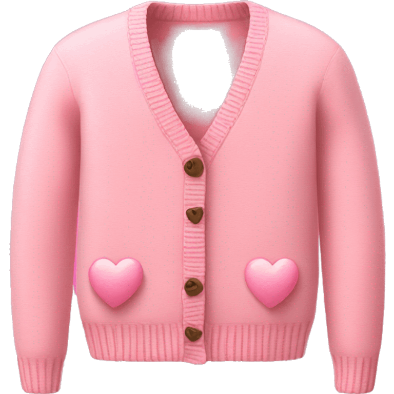 Pink cardigan with hearts no person emoji