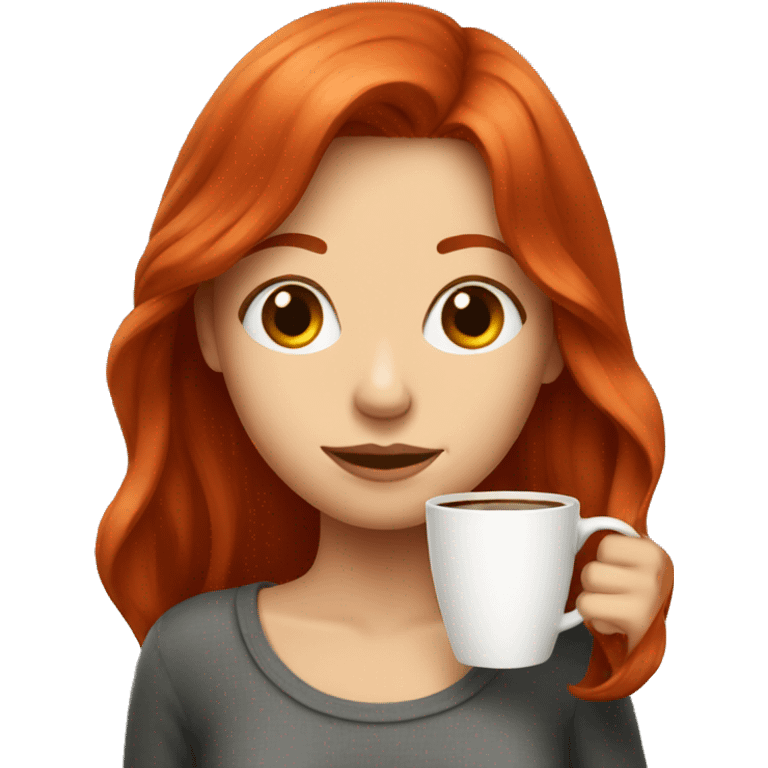 Red head girl with coffee emoji