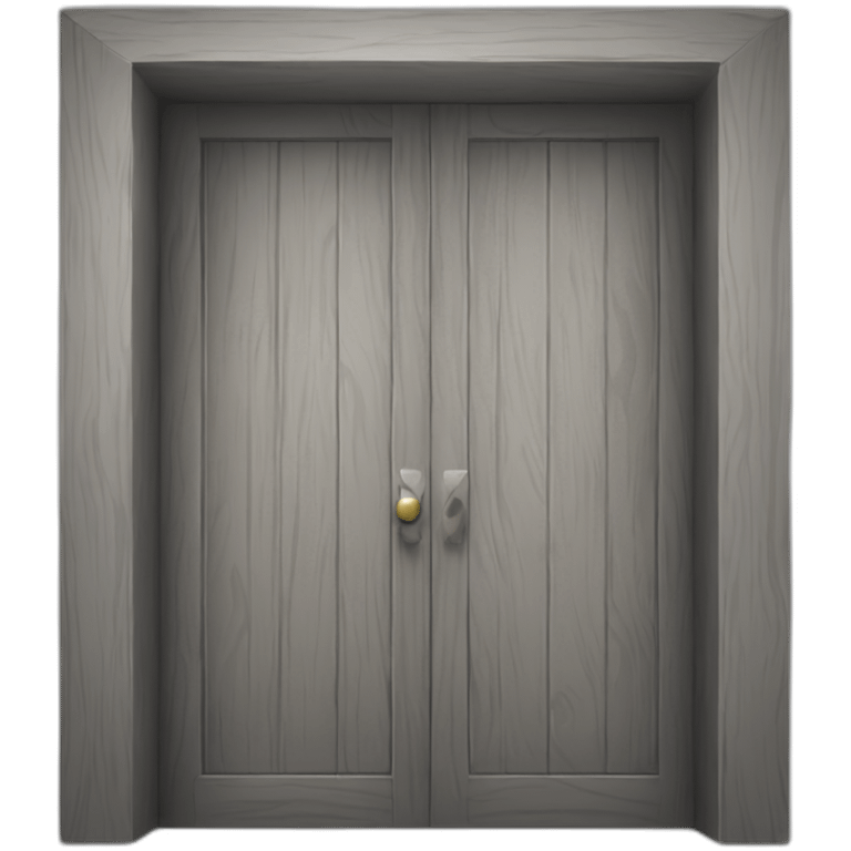 One gray wood open door perspective emoji