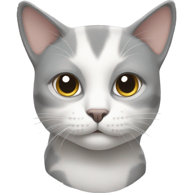 Grey and white cat emoji