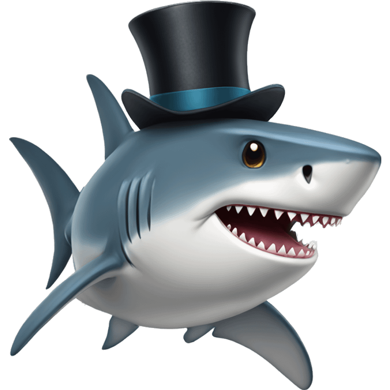 Shark with tophat emoji