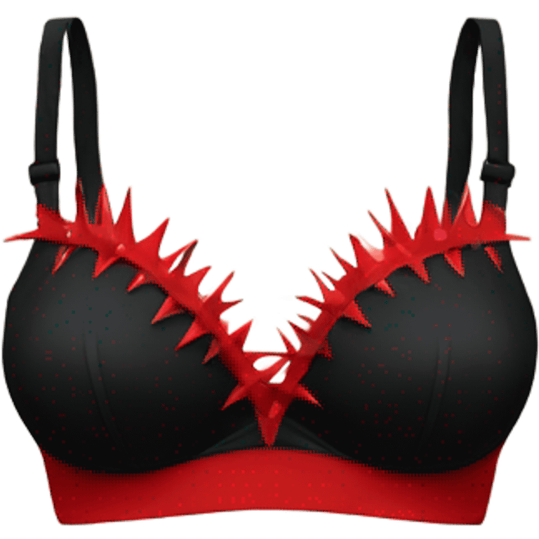 Black and red spiky bra emoji