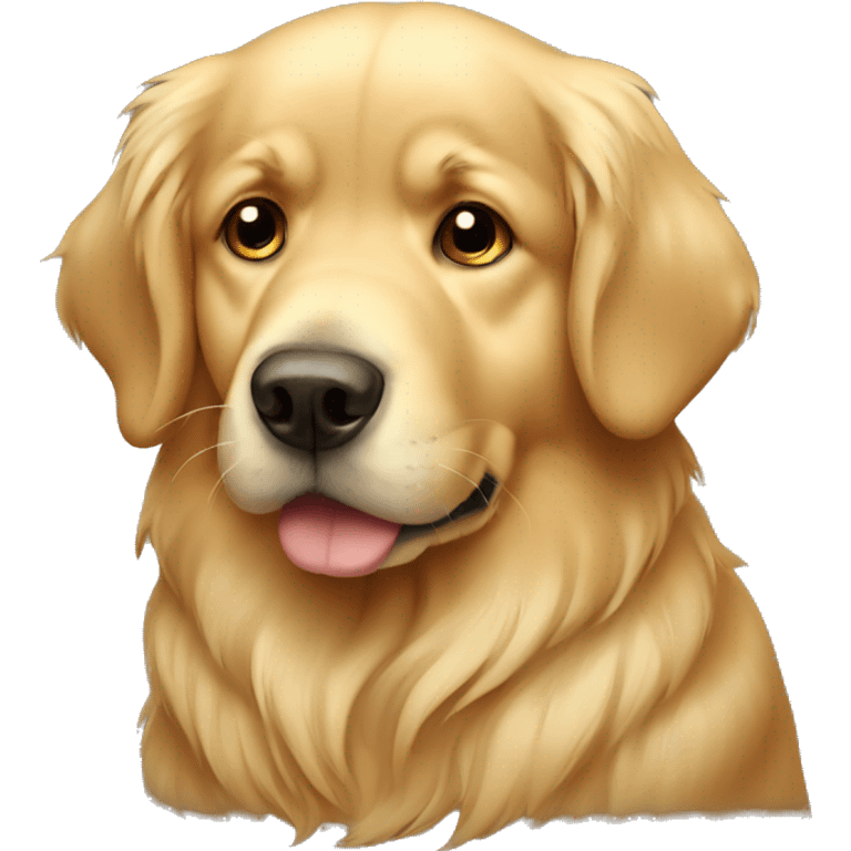 sad golden retriever with tears emoji