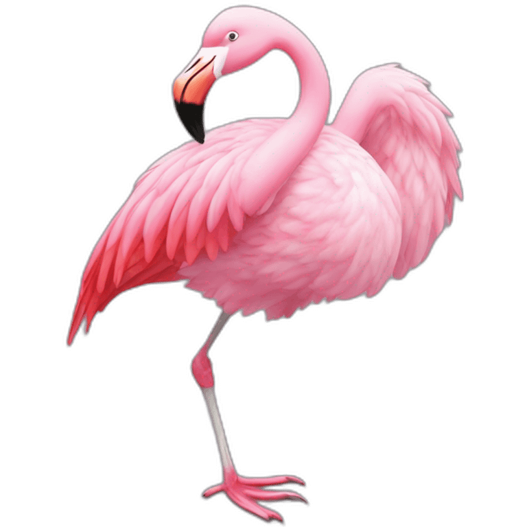 flamant rose qui aime l'argent emoji