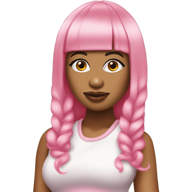 Nicki Minaj with a pink wig  emoji