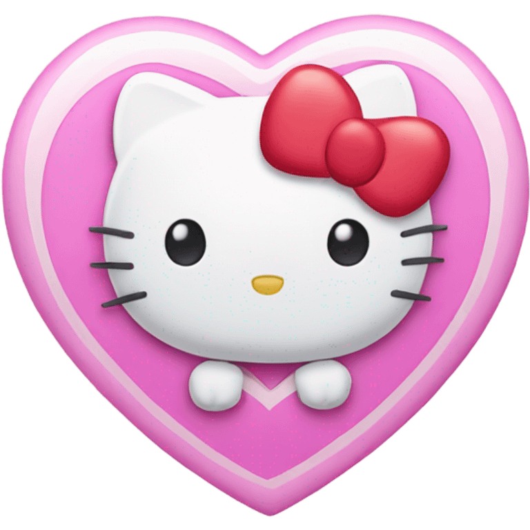 Hello kitty with heart sticking out  emoji