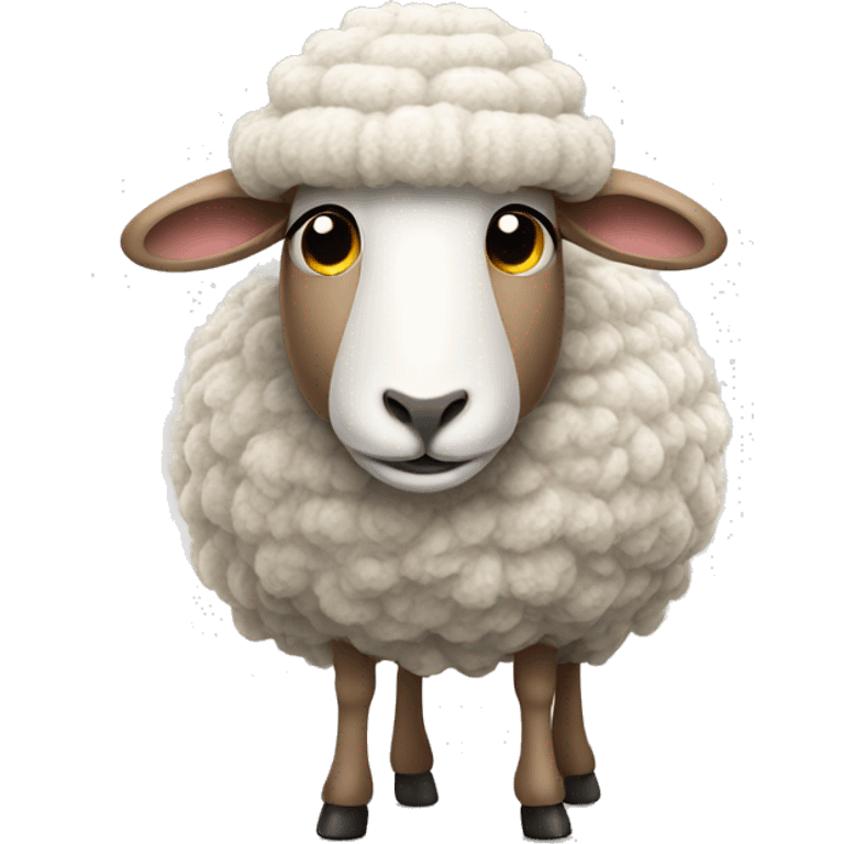 sheep with wooly hat emoji