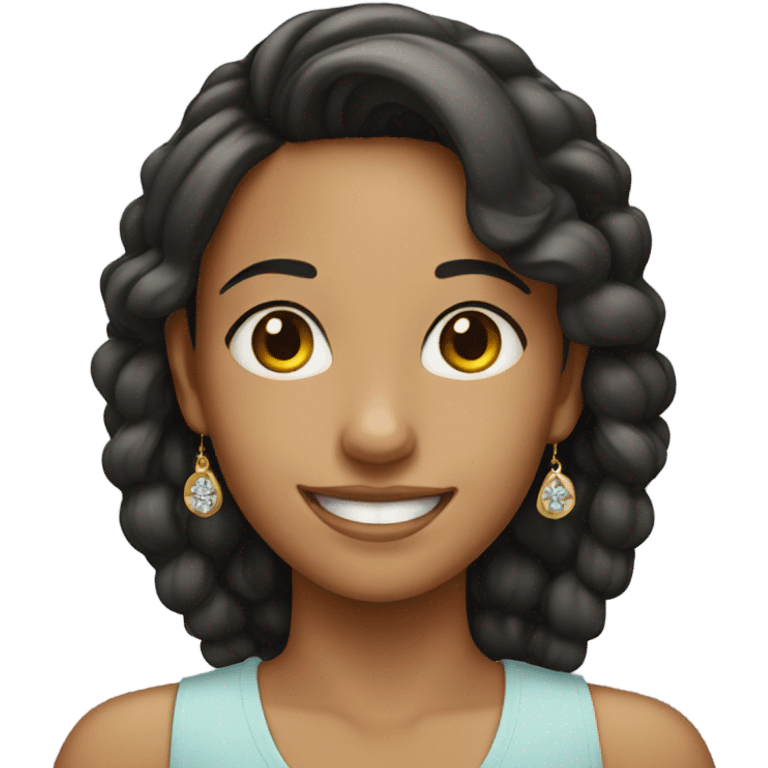 smiling girl with earrings emoji