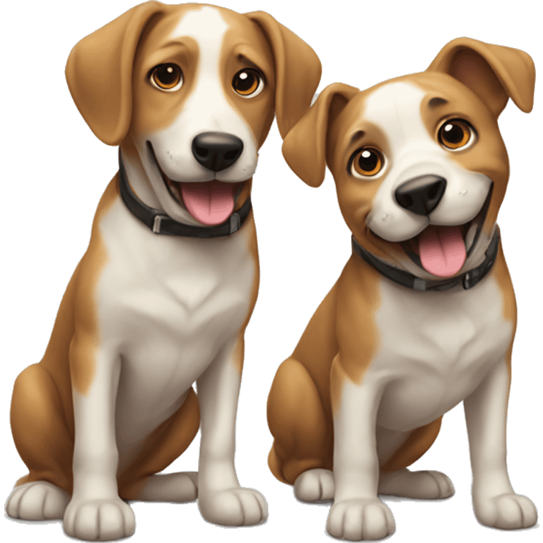 Two dogs playing  emoji