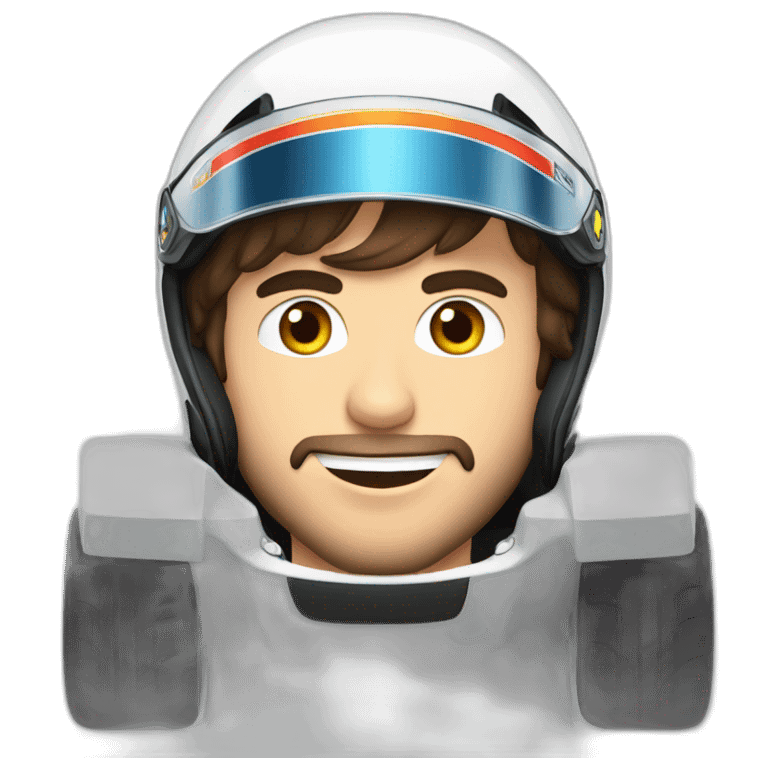 Fernando Alonso conduciendo coche de f1 emoji