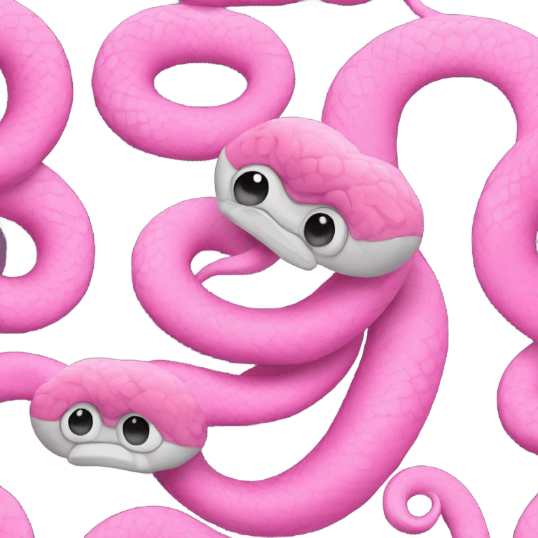 pookie pink snake, make cute emoji