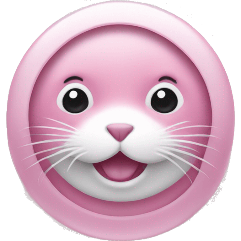 Pink and white seal emoji