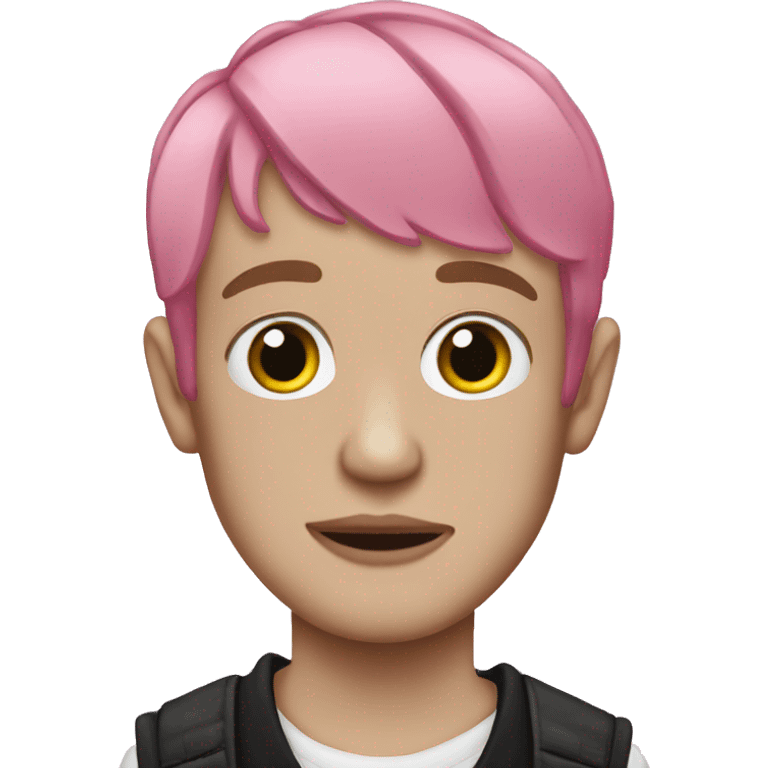 lil peep, pink hair, face tattoos emoji