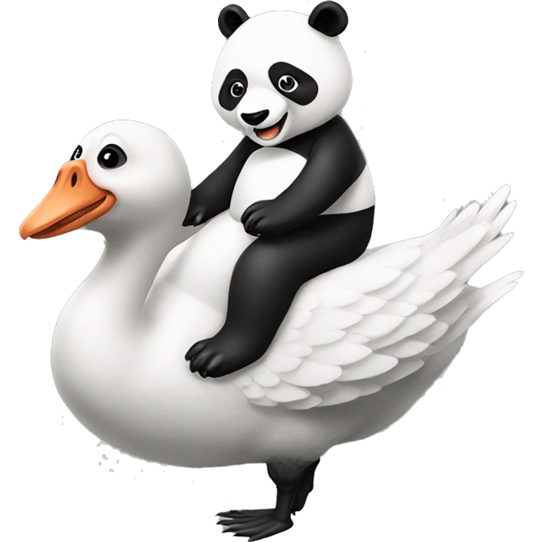 panda riding goose emoji