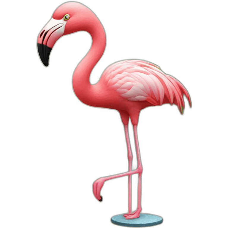 Flamingo dancing on pole emoji