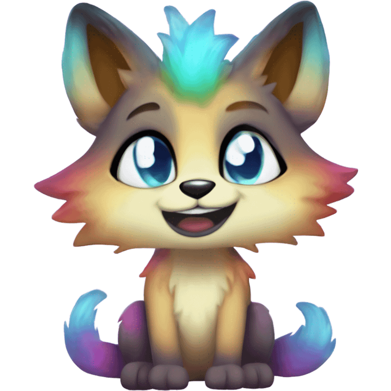 gradient-Sparkle-nebula-fursona anthropomorphic furry Fakémon full body emoji