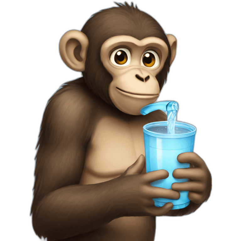 Monkey Drinking water  emoji