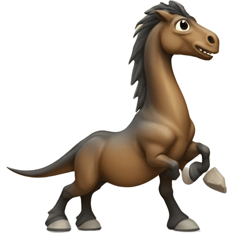 Horse on a dinosaur emoji