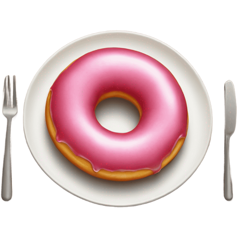 Jelly-filled donut with no hole in center sitting on plate emoji