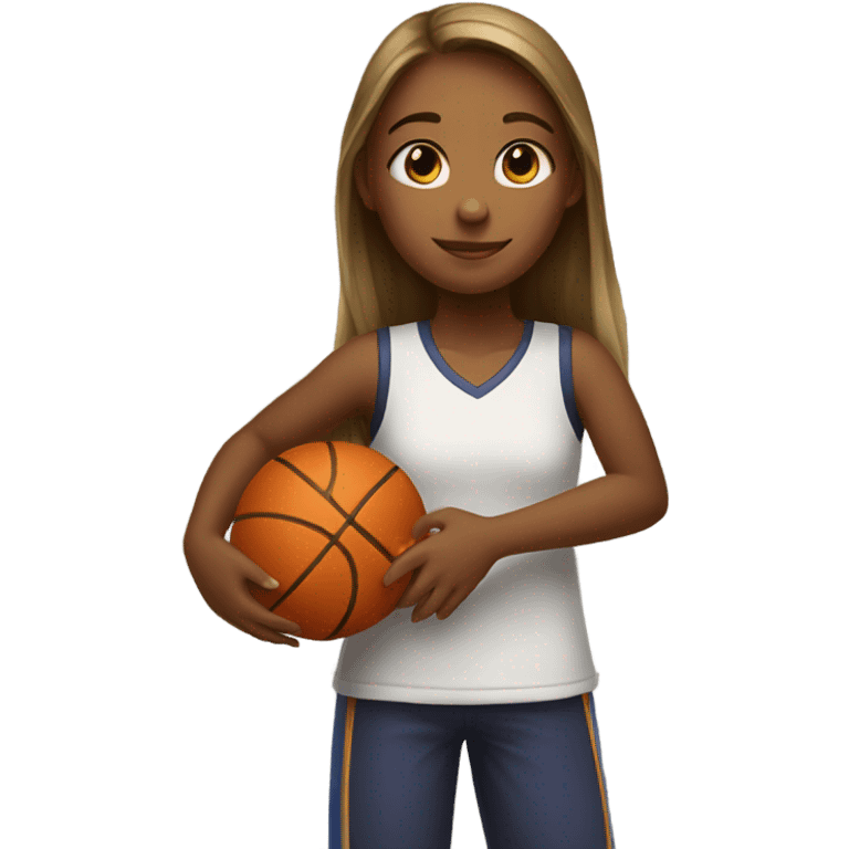 Girl hugging basketball  emoji