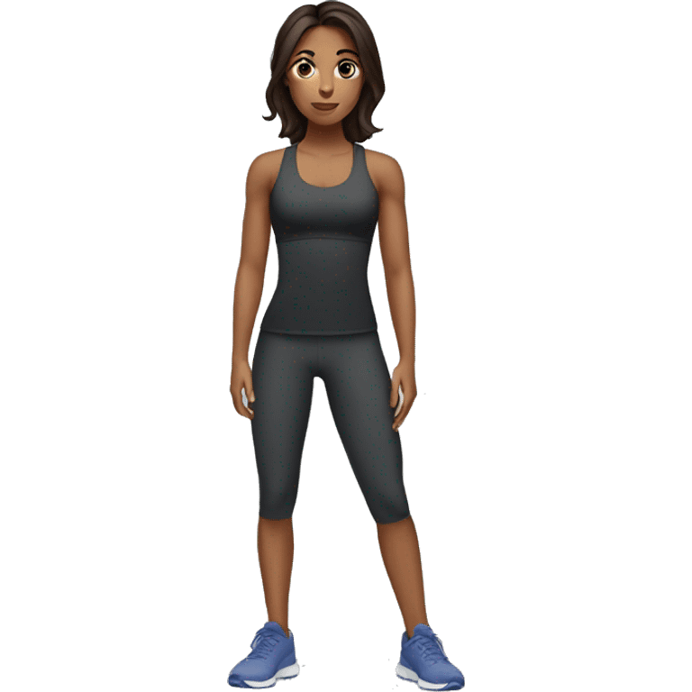 Brunette girl workout emoji