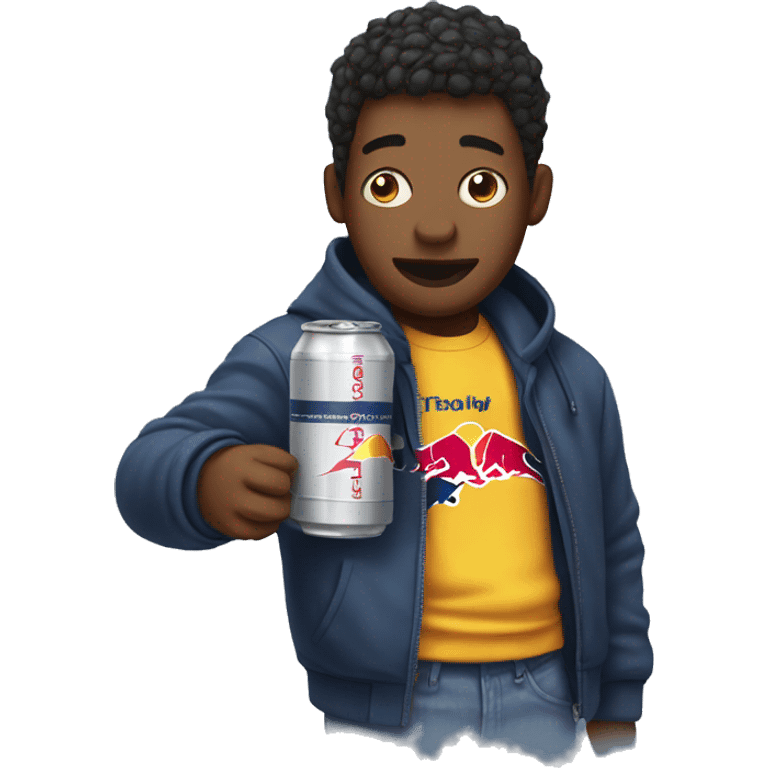 tired emoji holding a redbull  emoji